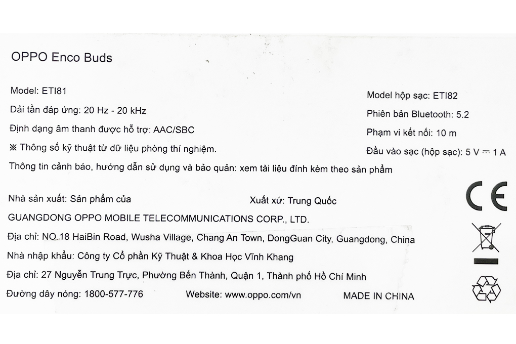 Tai nghe Bluetooth True Wireless OPPO ENCO Buds ETI81 - 18