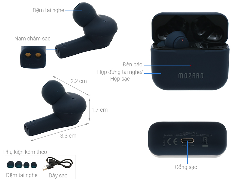 Tai nghe Bluetooth True Wireless Mozard Air 6