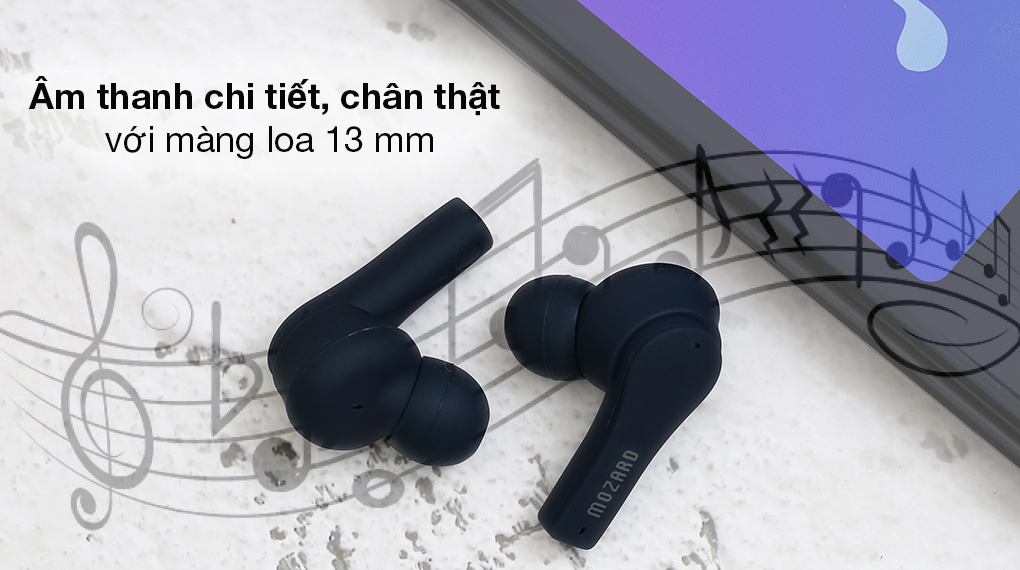 Tai nghe Bluetooth True Wireless Mozard Air 6 - Mang đến thế giới âm nhạc rực rỡ với chất âm sống động cùng driver 13 mm