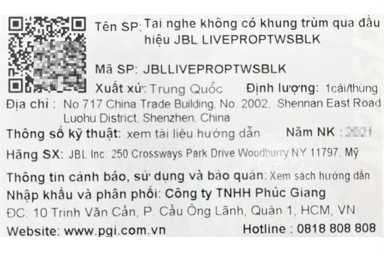 Tai nghe Bluetooth True Wireless JBL LIVE PRO+ Màu Đen