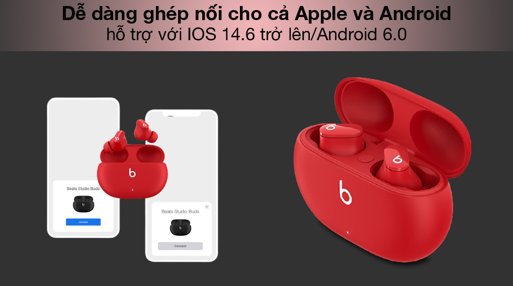 Ghép nối - Beats Studio Buds MJ503 Đỏ