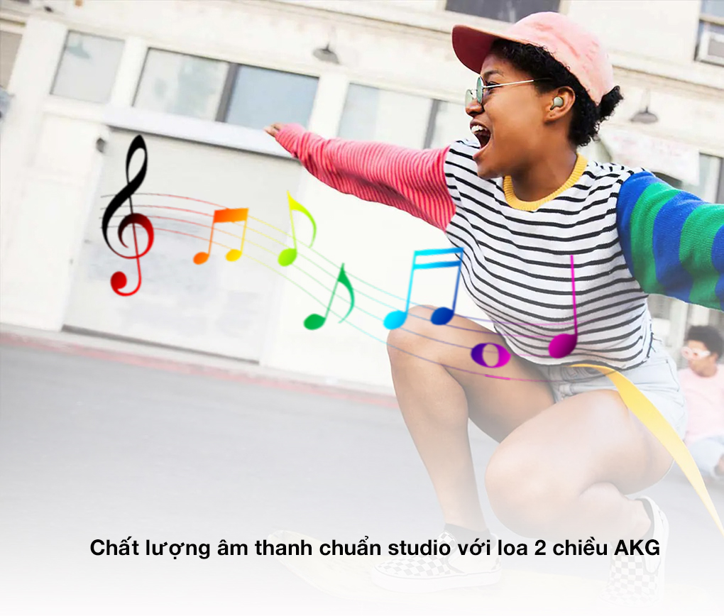 Âm thanh chuẩn studio với loa 2 chiều AKG | Tai nghe Bluetooth True Wireless Samsung Buds 2 R177N Trắng Buds 