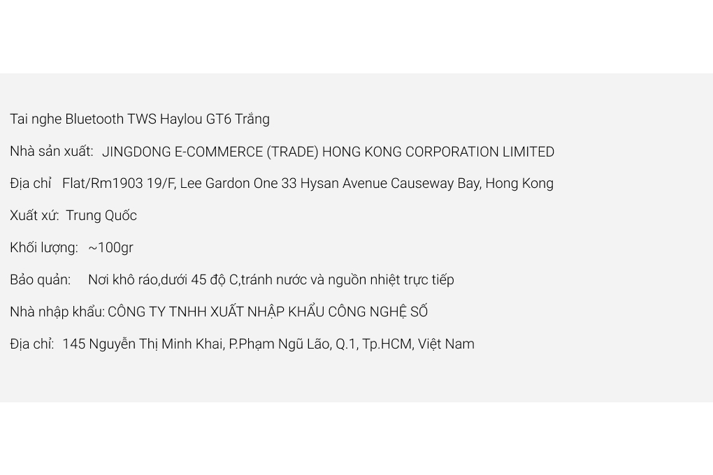 Tai nghe Bluetooth True Wireless Haylou GT6 Trắng - 12