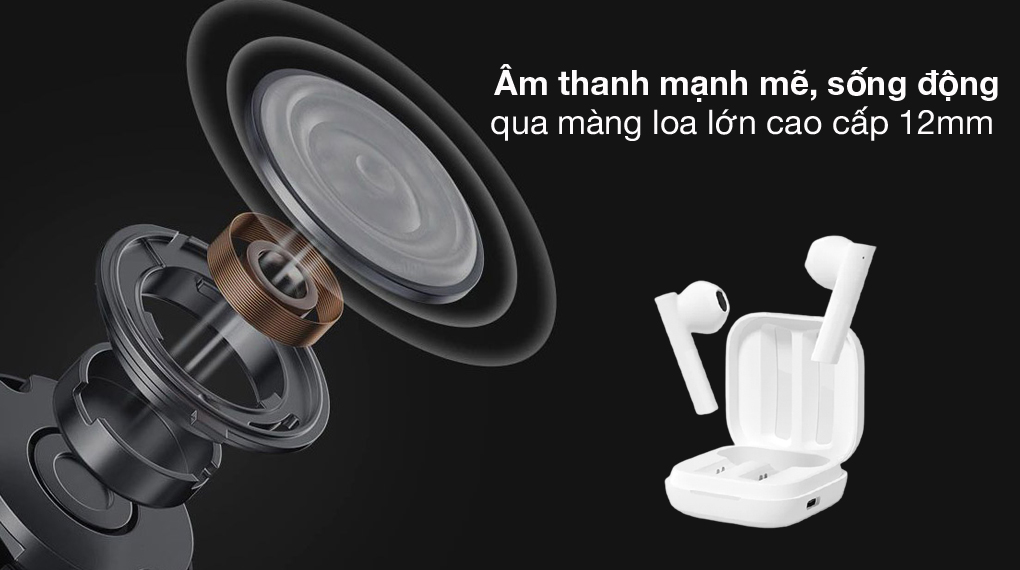 Âm thanh sống động - Tai nghe Bluetooth TWS Haylou GT6 Trắng