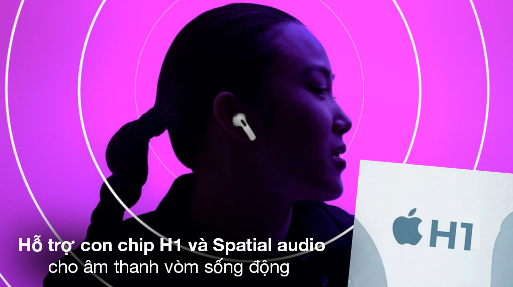 Tai nghe Bluetooth AirPods 3 Apple MME73 Trắng - Âm thanh phù hợp hoàn hảo với ống tai của bạn với công nghệ Adaptive EQ