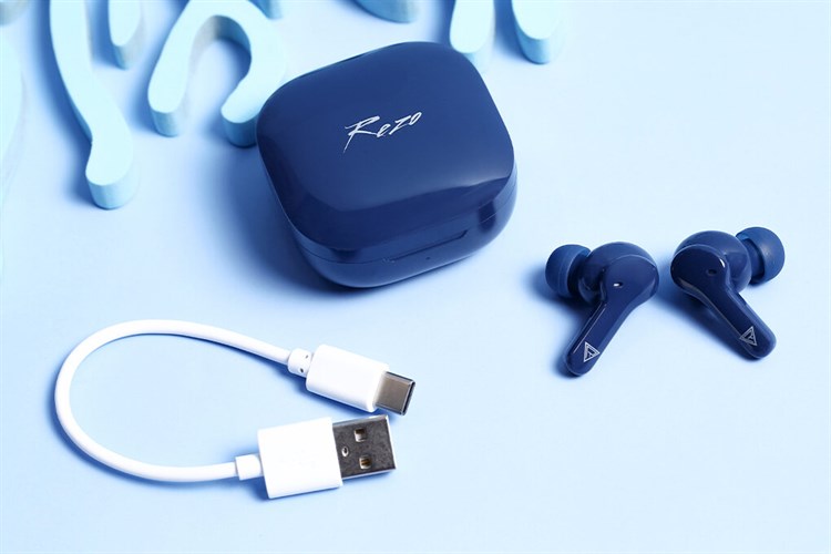 Tai nghe Bluetooth True Wireless Rezo QT13 Màu Xanh Navy