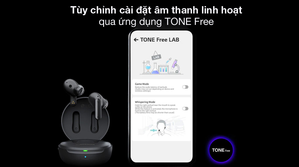 TONE Free - Tai nghe Bluetooth True Wireless LG TONE-FP8 Đen