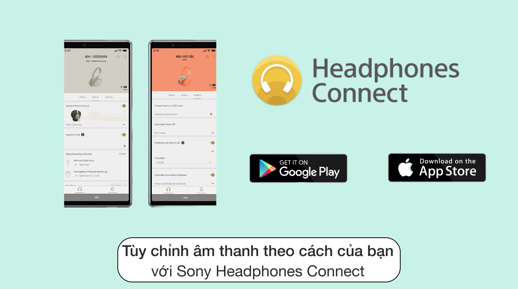 Tùy chỉnh cài đặt với Sony Headphones Connect - Tai nghe Bluetooth True Wireless Sony WF-C500