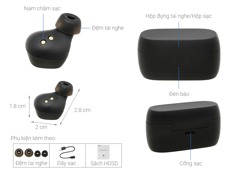 Tai nghe Bluetooth True Wireless Jabra Elite 2