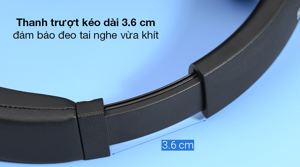 Tai nghe chụp tai Bluetooth Sony WH-XB910N Đen - Thanh trượt dễ dàng điều chỉnh đến 3.6 cm