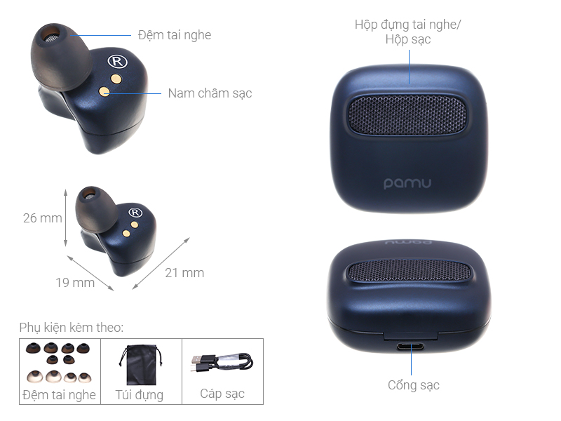 Tai nghe Bluetooth True Wireless Padmate Pamu Nano