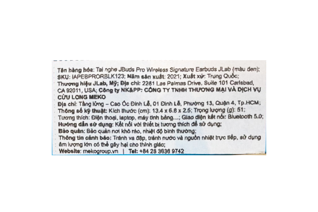 Tai nghe Bluetooth JLab JBuds Pro Signature Màu Đen