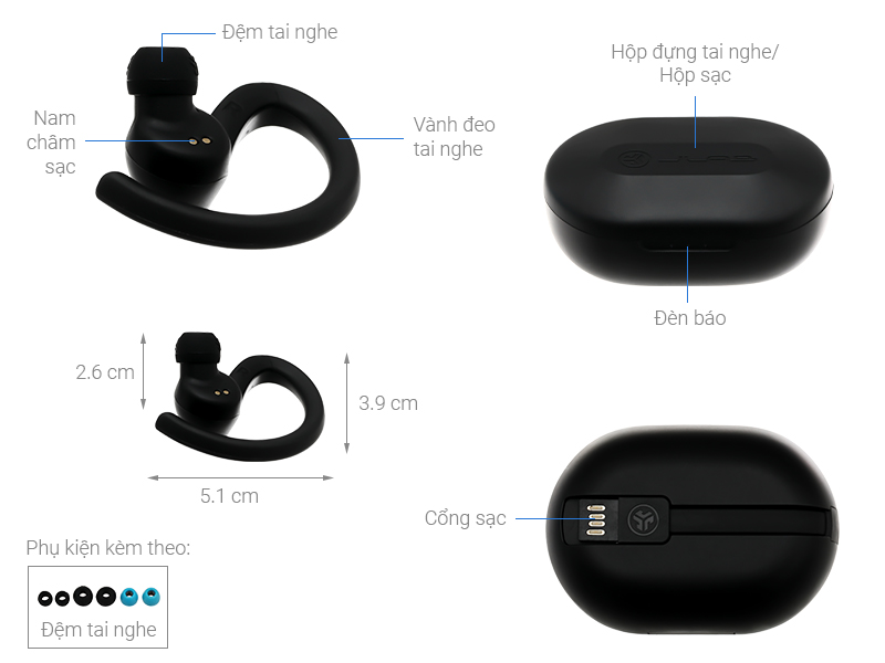 Tai nghe Bluetooth True Wireless JLab JBuds Air Sport