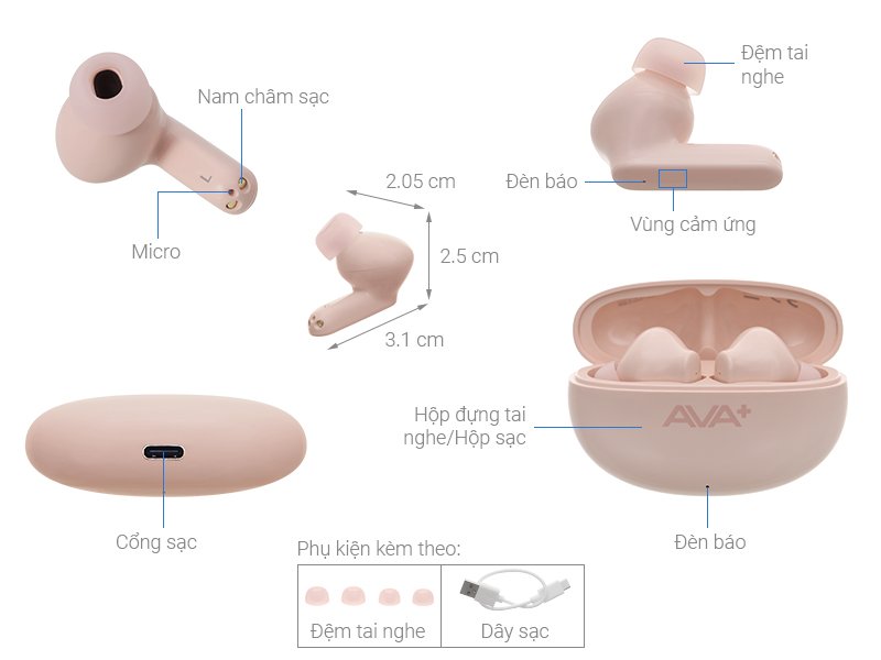 Tai nghe Bluetooth True Wireless AVA+ DS206