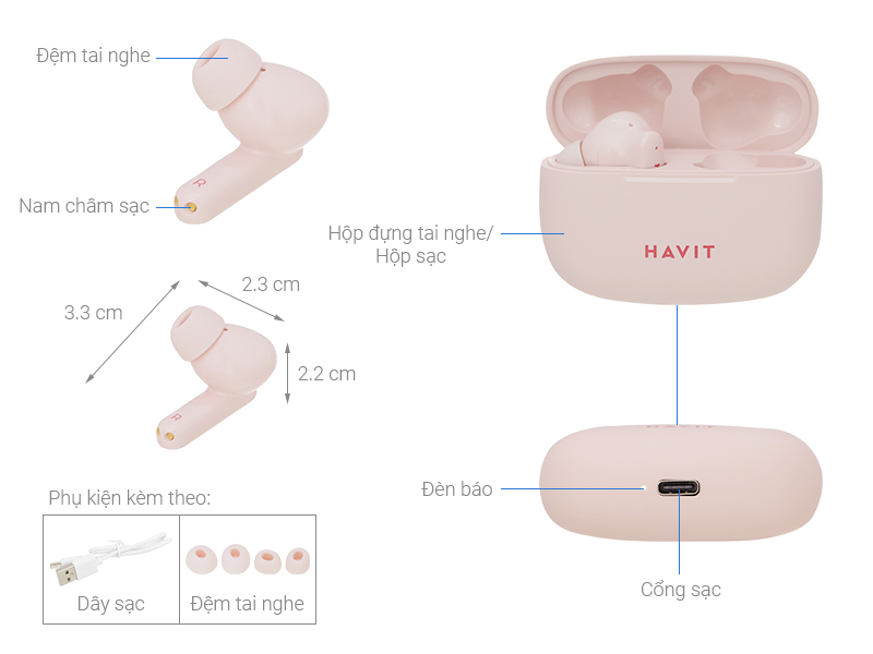 Tai nghe Bluetooth True Wireless HAVIT TW967