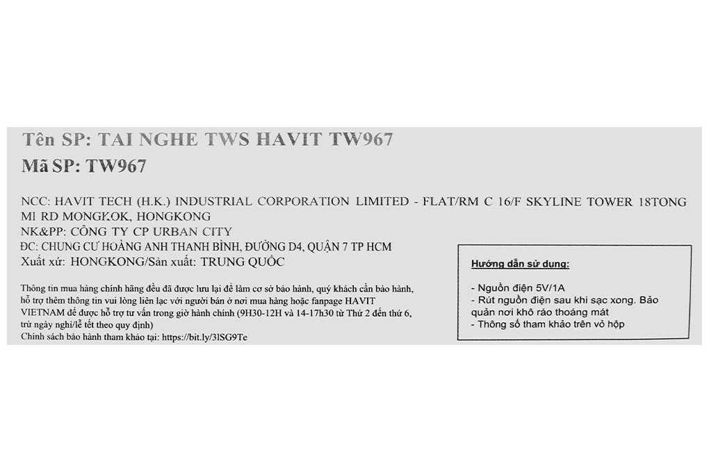 Tai nghe Bluetooth True Wireless HAVIT TW967 - 36