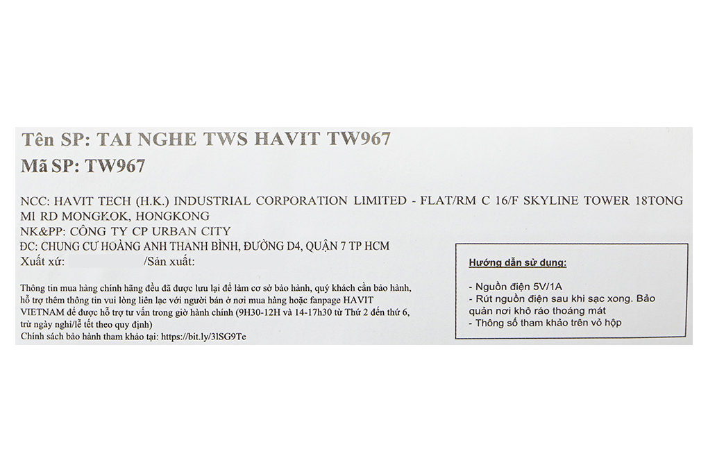 Tai nghe Bluetooth True Wireless HAVIT TW967 - 37