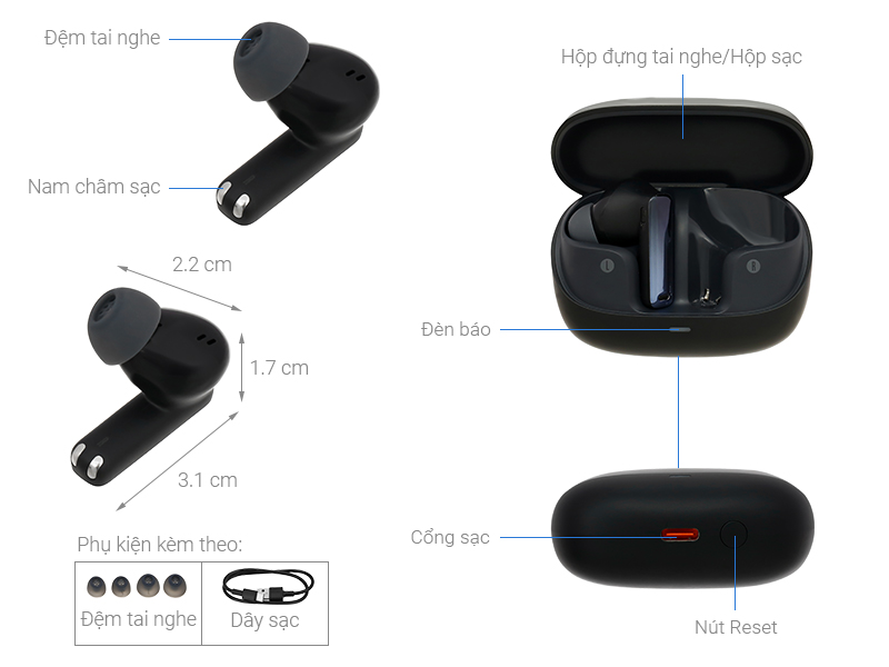 Tai nghe Bluetooth True Wireless Baseus Bowie M2s