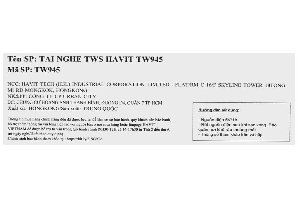 Tai nghe Bluetooth True Wireless Havit TW945 - 54