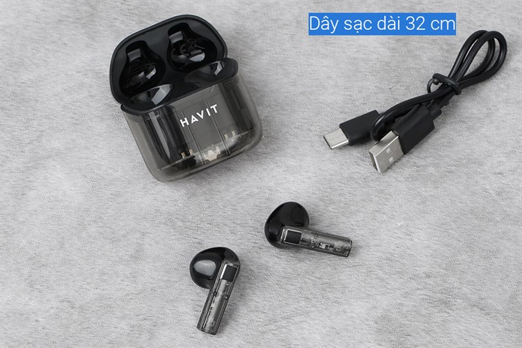Tai nghe Bluetooth True Wireless Havit TW945 Màu Đen