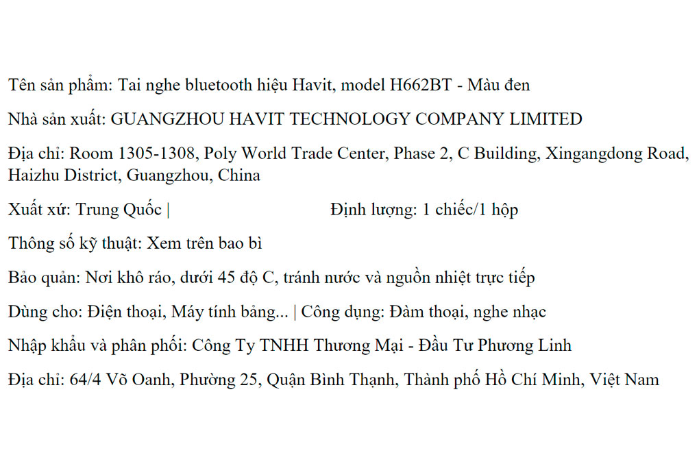 Tai nghe Bluetooth Chụp Tai Havit H662BT Màu Đen