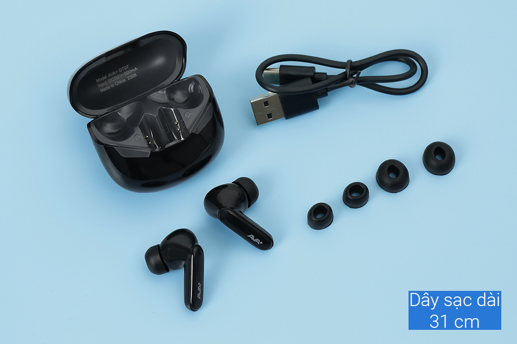 Tai nghe Bluetooth True Wireless AVA+ Buds Life Rider GT07 Màu Đen