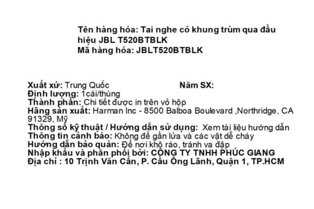 Tai nghe Bluetooth Chụp Tai JBL Tune 520BT Màu Đen