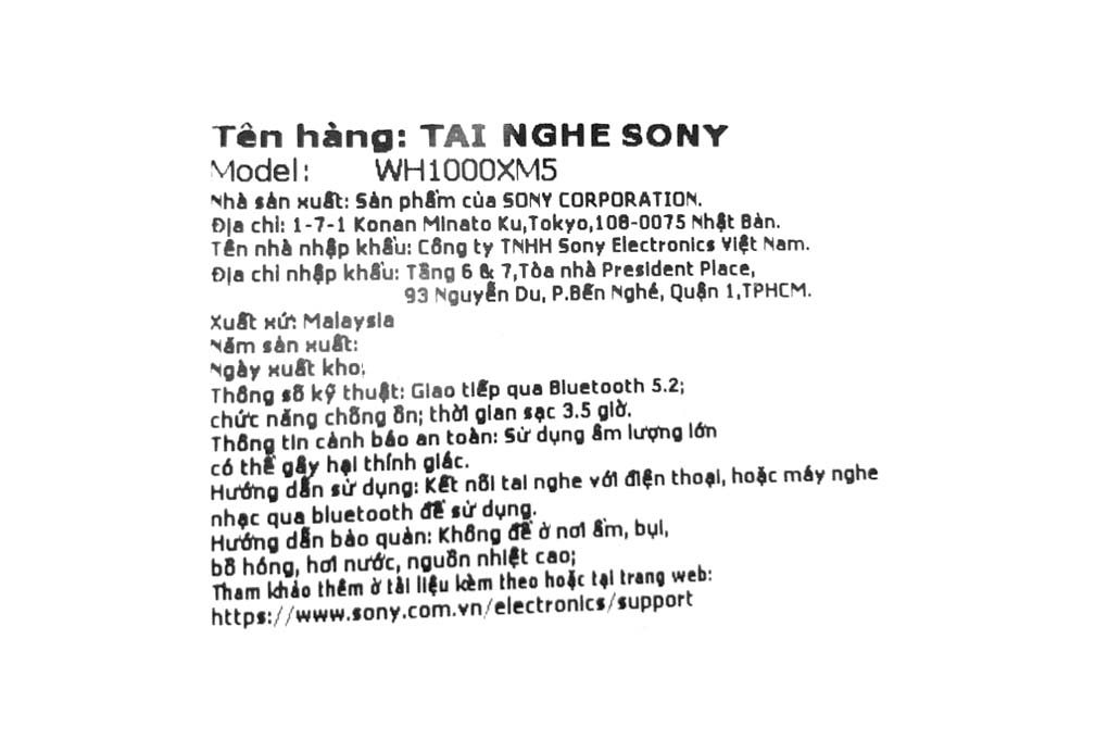 Tai nghe Bluetooth Chụp Tai Sony WH1000XM5 Màu Bạc