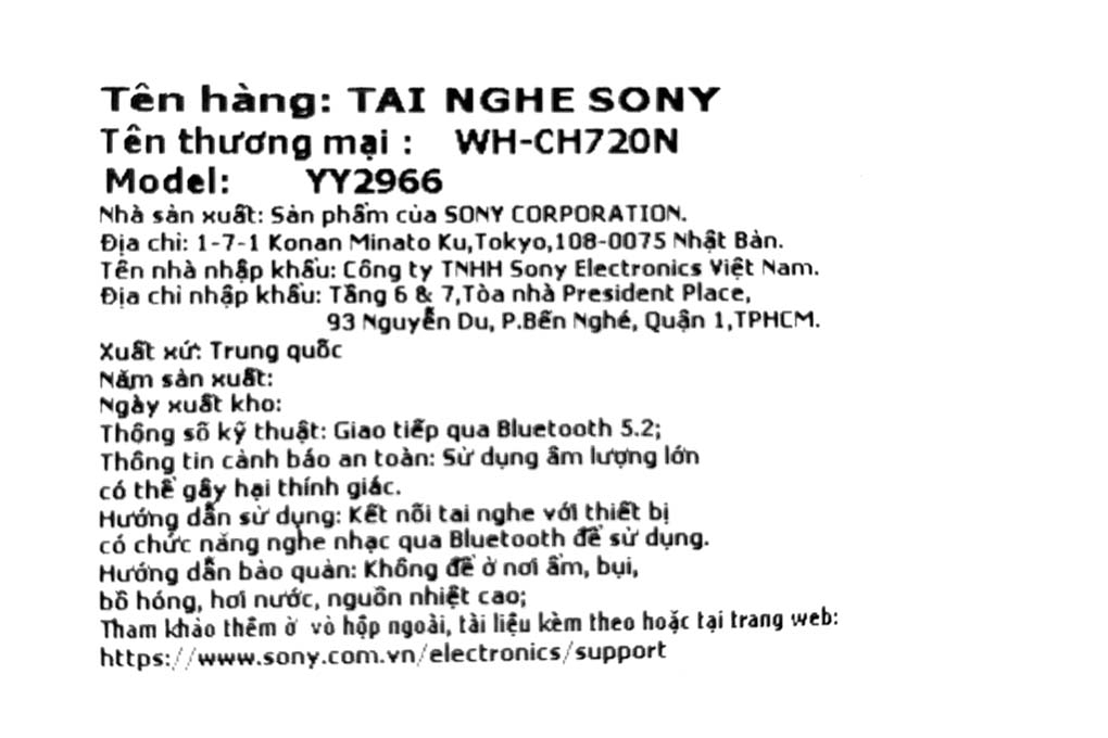 Tai nghe Bluetooth Chụp Tai Sony WH-CH720N Màu Xanh Dương