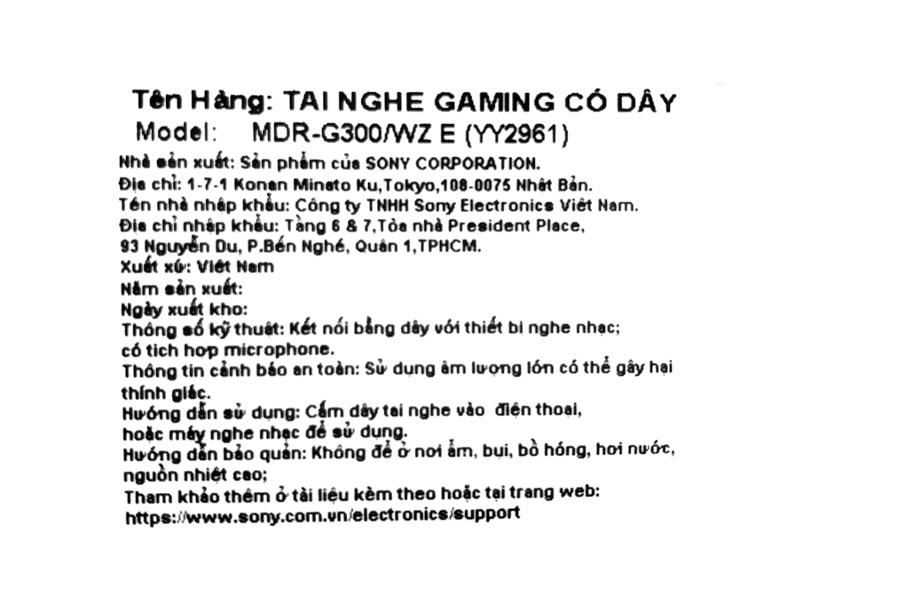 Tai nghe Chụp Tai Gaming Sony INZONE H3 MDR-G300 Màu Trắng