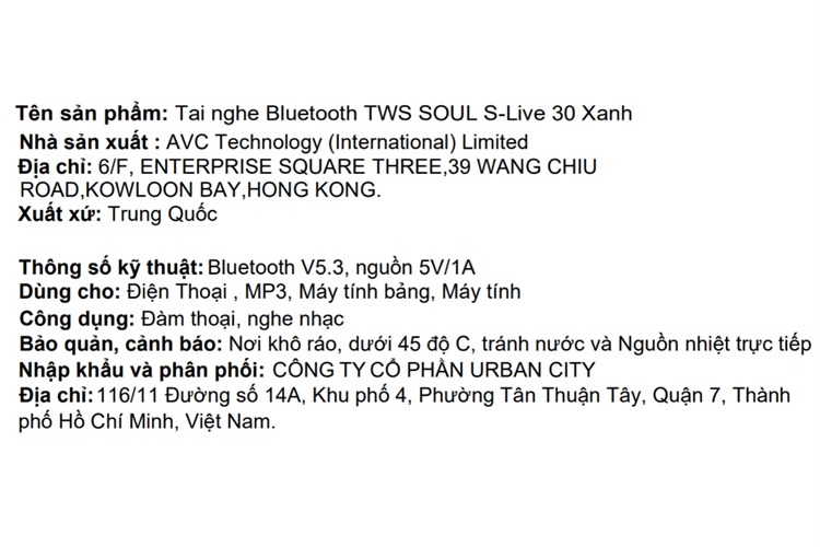 Tai nghe Bluetooth True Wireless Soul S-LIVE 30 Màu Xanh Navy