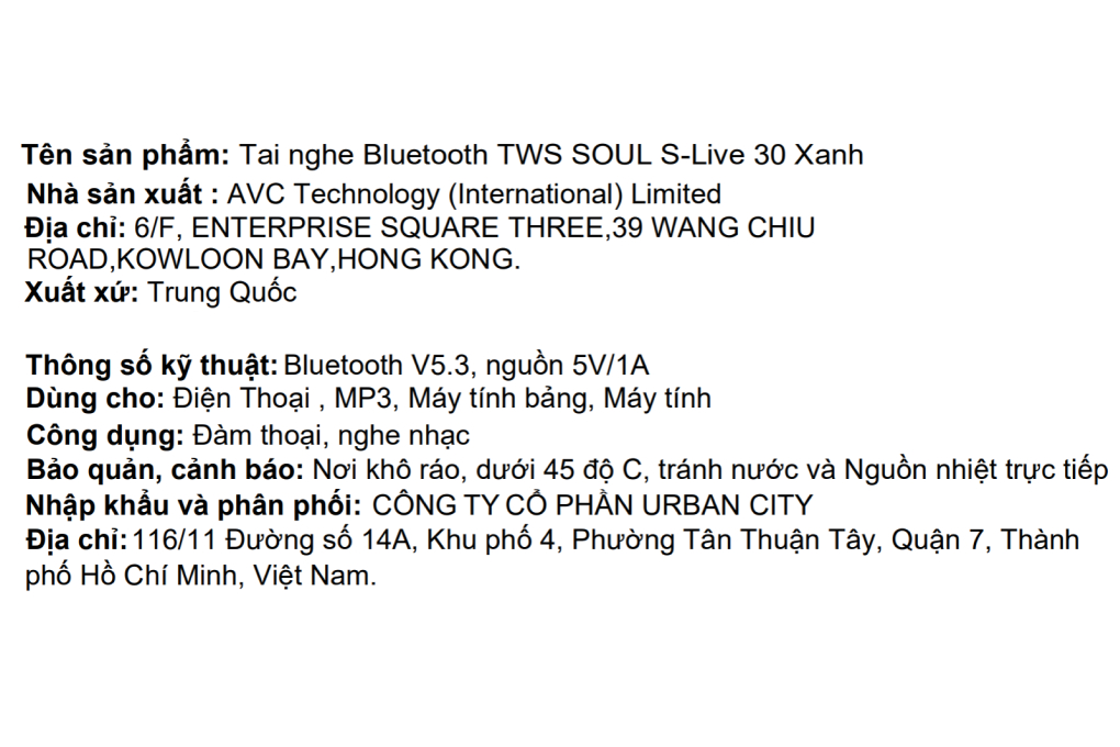 Tai nghe Bluetooth True Wireless Soul S-LIVE 30 Màu Xanh Navy