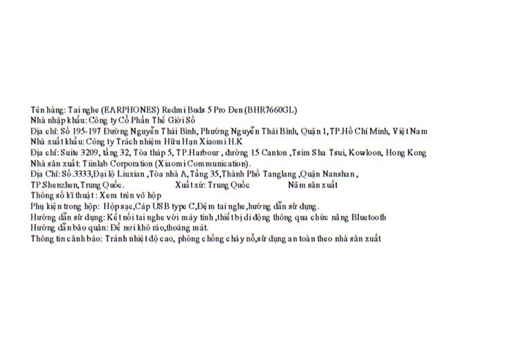 Tai nghe Bluetooth True Wireless Xiaomi Redmi Buds 5 Pro Màu Đen