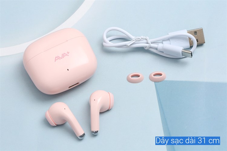 Tai nghe Bluetooth True Wireless AVA+ Go F25 Màu Hồng