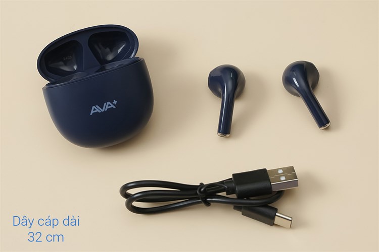 Tai nghe Bluetooth True Wireless AVA+ FreeGo PT62 Màu Xanh Navy