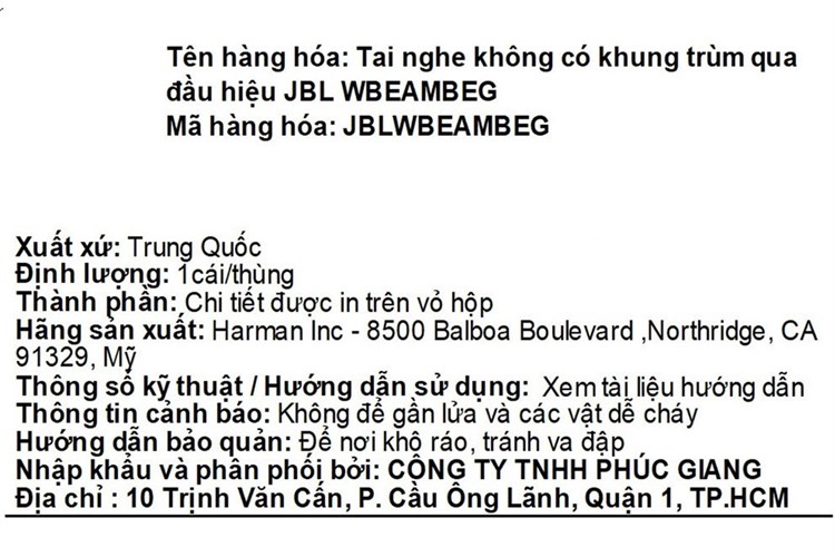 Tai nghe Bluetooth True Wireless JBL Wave Beam Màu Trắng