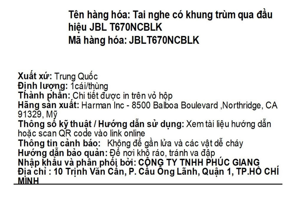 Tai nghe Bluetooth Chụp Tai JBL Tune 670NC Màu Đen