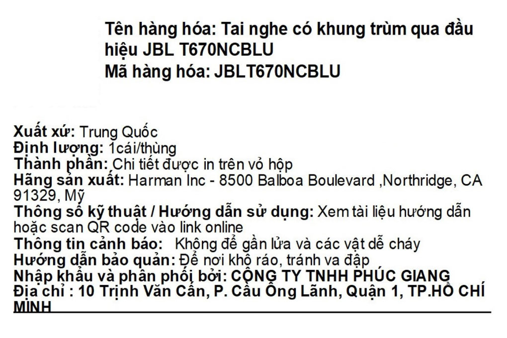Tai nghe Bluetooth Chụp Tai JBL Tune 670NC Màu Xanh Dương