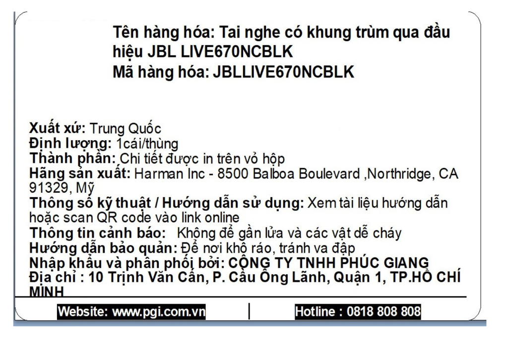 Tai nghe Bluetooth Chụp Tai JBL Live 670NC Màu Đen