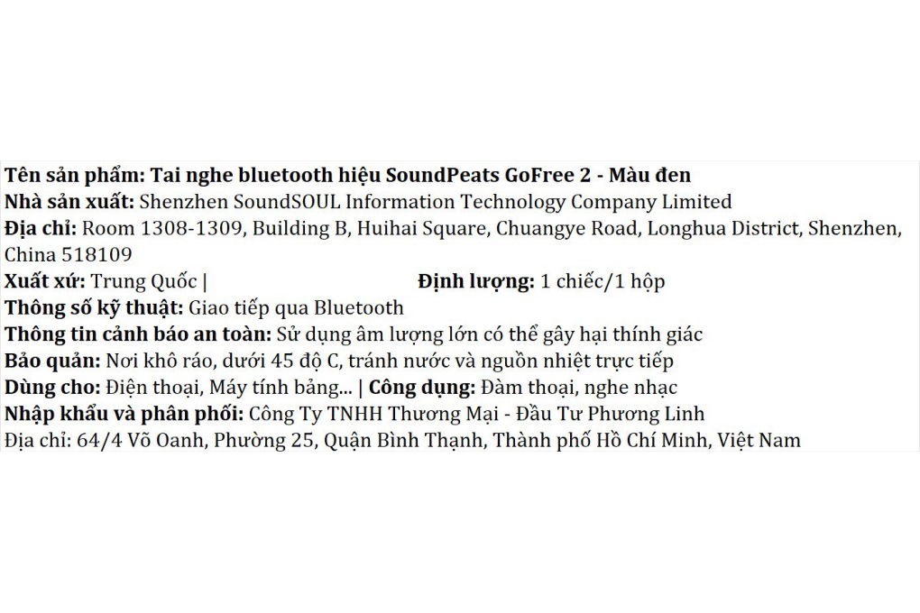 Tai nghe Bluetooth Open - Ear True Wireless Soundpeats GoFree 2 Màu Đen