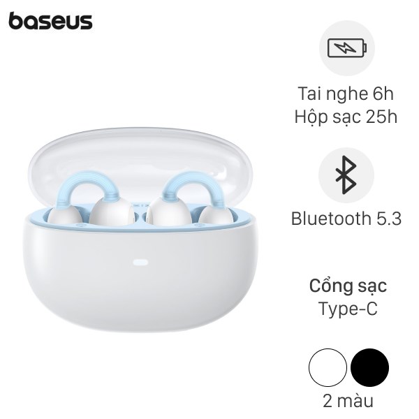 Tai Nghe Bluetooth True Wireless Baseus Airgo 1 Ring Open - Ear