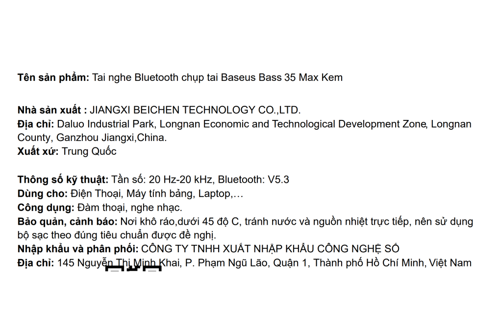 Tai nghe Bluetooth Chụp Tai Baseus Bass 35 Max Màu Kem