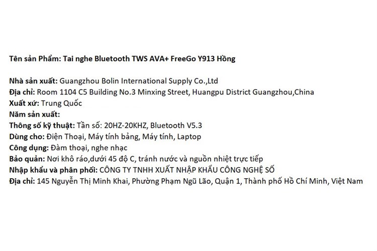 Tai nghe Bluetooth TWS AVA+ FreeGo Y913 Màu Hồng