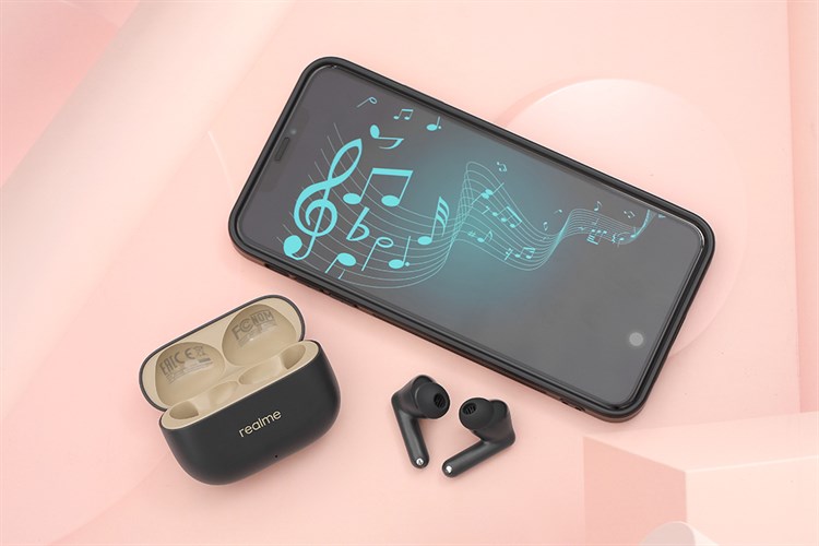 Tai nghe Bluetooth True Wireless realme Buds T300 Màu Đen