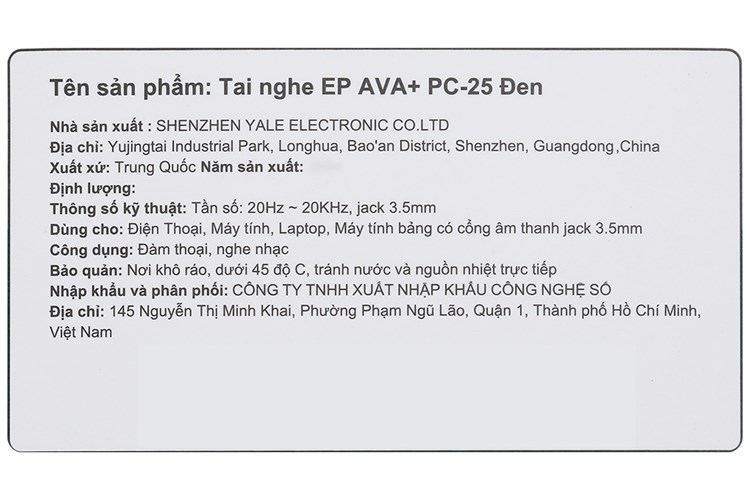 Tai nghe Có dây AVA+ PC-25 Màu Đen