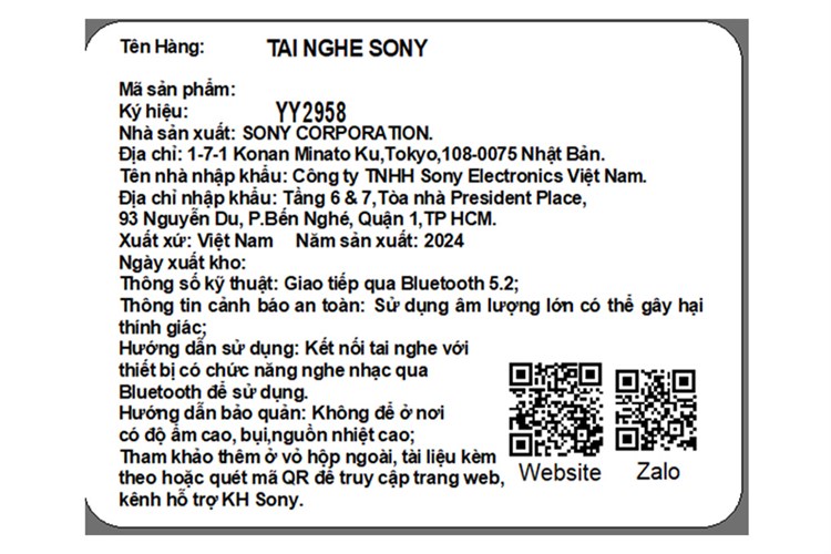 Tai nghe Bluetooth Chụp tai Sony WH-ULT900N Màu Đen