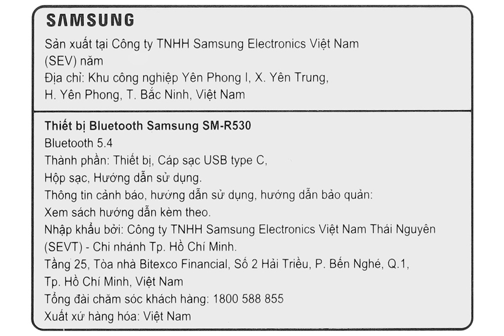 Tai nghe TWS Samsung Galaxy Buds3 R530N Màu Trắng