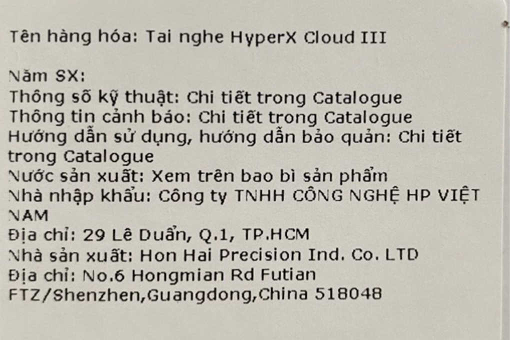 Tai nghe Chụp Tai Gaming HP HyperX Cloud III Màu Đen