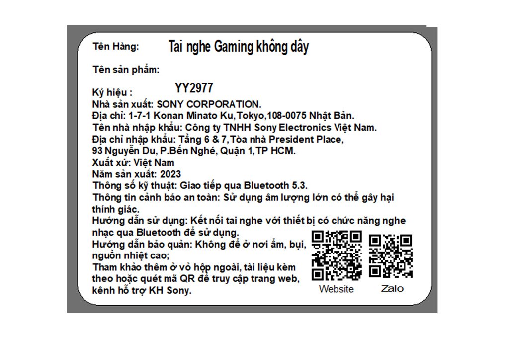 Tai nghe Bluetooth True Wireless Gaming Sony INZONE Buds WF-G700N Màu Đen