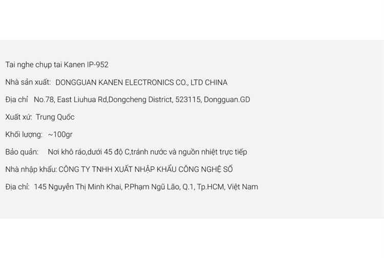 Tai nghe Chụp Tai Kanen IP-952 Màu Đen - xanh dương